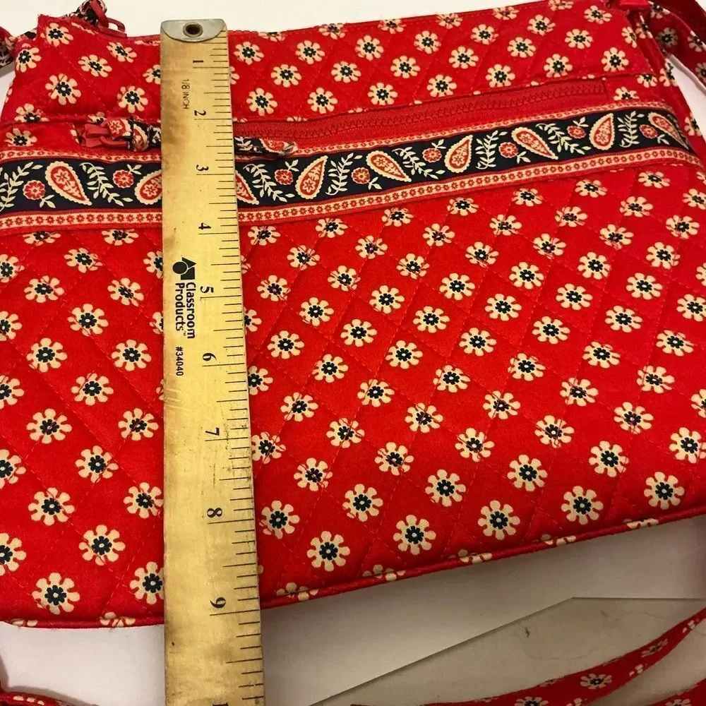 NWOT Vera Bradley Red Paisley Quilted Crossbody Bag